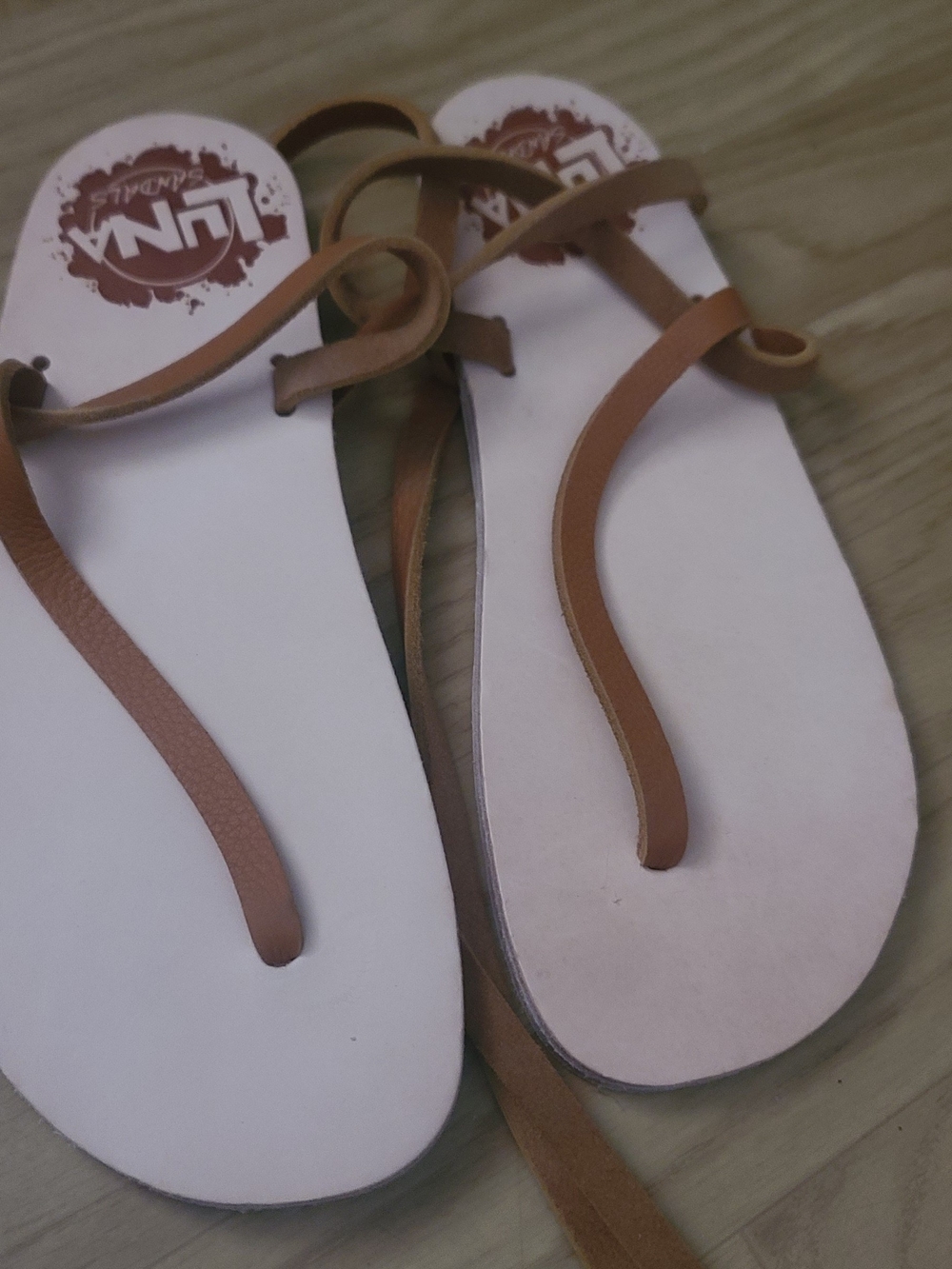 Luna Strappy Lace-Up Sandals — Brown